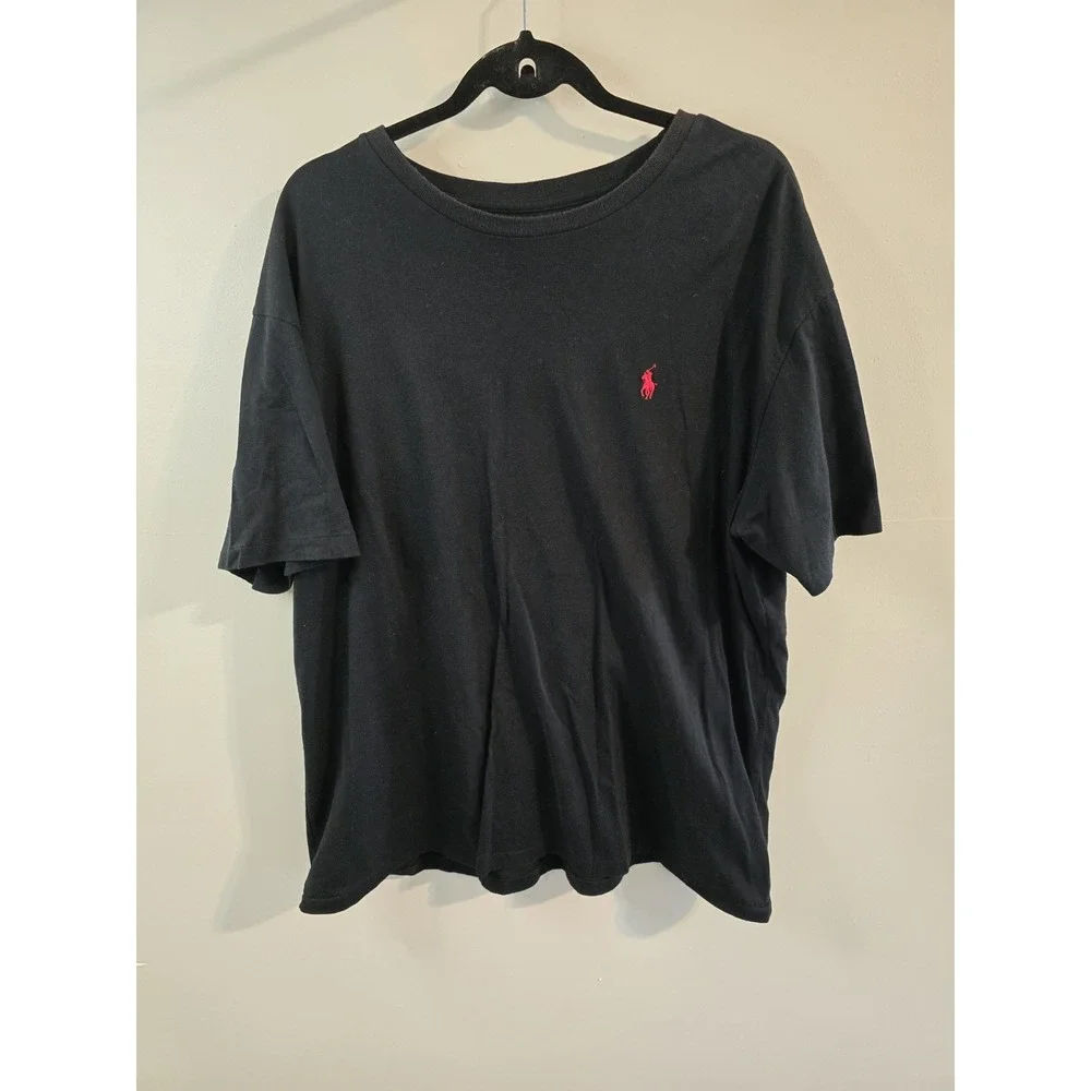 Polo Ralph Lauren T-Shirt Size XL Black Cotton‎ Logo Preppy Classic Versatile